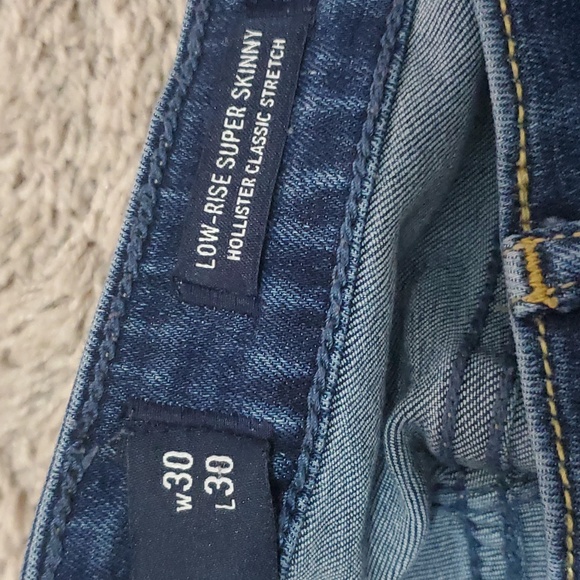 Hollister Classic Stretch Low-Rise Super Skinny Dark Wash Jeans Size 11R W30 L30 - Picture 7 of 7